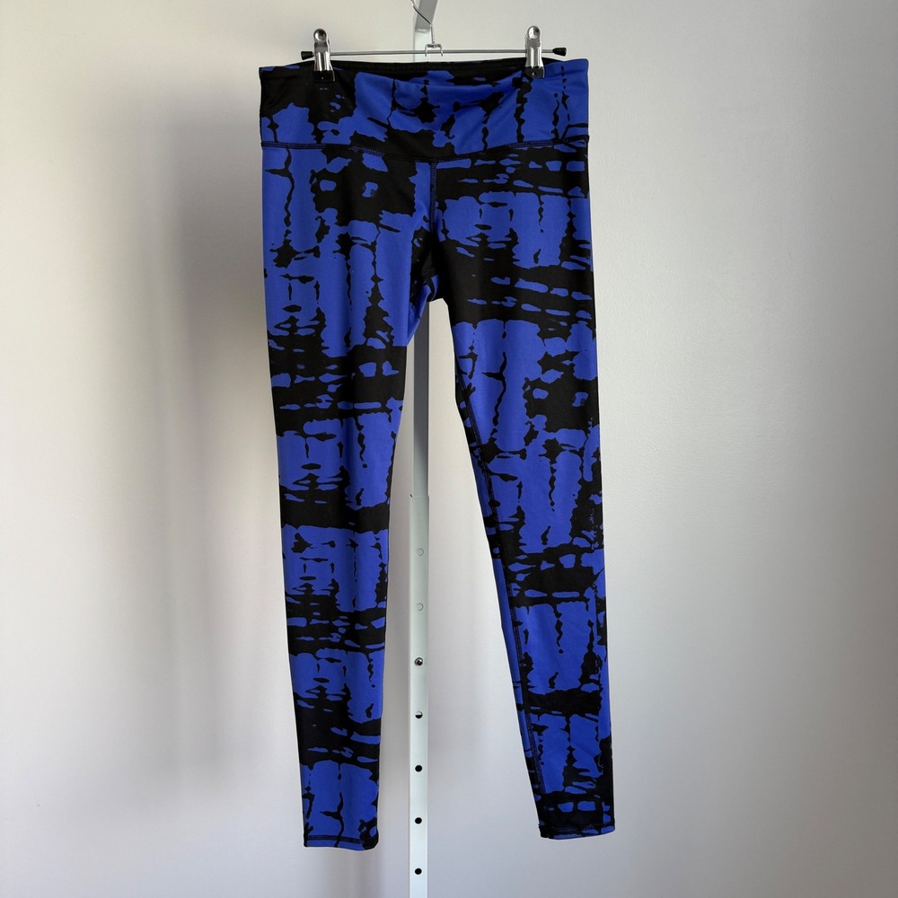 ALO‎ Yoga High Waist Leggings workout Black Blue Tie Dye Activewear size M